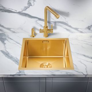 Мойка для кухни Milacio Denia 44 Steel MC.77438 брашированное золото