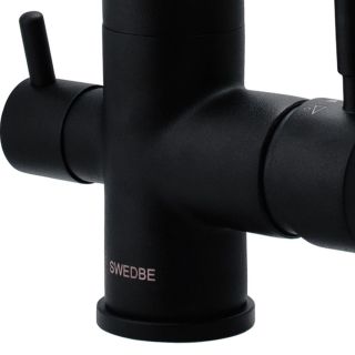 Смеситель для кухни Swedbe Selene Plus 8149 с каналом для подключения фильтра чёрный