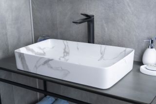 Раковина Gid Mnc396C 54476 накладная под камень глянцевая 60x34x11