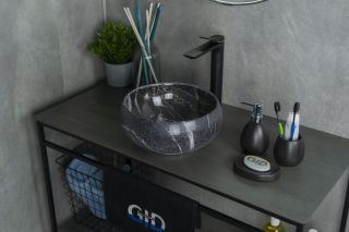 Раковина Gid Mnc480 54432 накладная под камень глянцевая 32x32x15.5