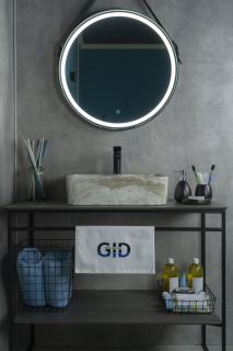 Раковина Gid Mnc605 54460 накладная под камень глянцевая 48x37x13