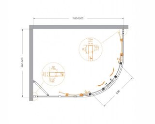 Душевой уголок CEZARES MOLVENO-RH-2-120/90-C-GM-IV