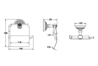 Держатель для туалетной бумаги Rose RG1405Q бронза