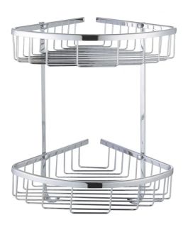 Полка металлическая угловая двухъярусная Rose RW12 хром