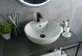 Раковина Gid N9001 51101 накладная белая 45x45x17