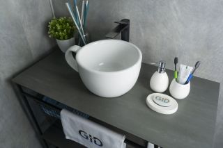 Раковина Gid N9055 51186 накладная белая 40x30x18