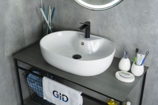 Раковина Gid N9163 51127 накладная белая 59x41x16