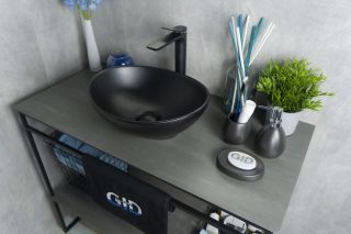 Раковина Gid Nc901 52223 накладная черная матовая 41x34x15