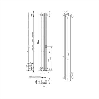 Полотенцесушитель электрический Indigo Style Pro LSPRE120-13GFMRt 120x13 см графит металлик