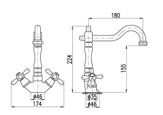Смеситель для кухни Rav Slezak Morava Retro MK520.5/8Z золото