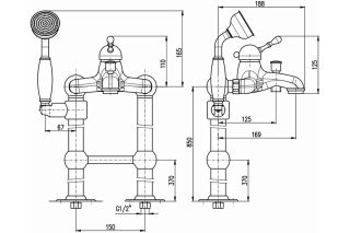 Смеситель для ванны Rav Slezak Labe L550.5/2CMAT черный