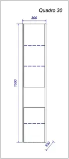 Пенал подвесной Aquanika Quadro AQQ3030150RU71 30 см дуб давос/белый