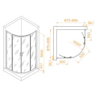 Душевой уголок RGW PA-51B 02085199-14 90x90см чёрный