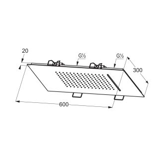 Верхний душ Kludi Asana 6945053-00 с двумя видами струи 60 см белый матовый