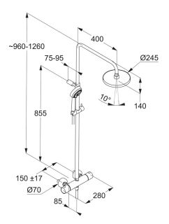 Душевая стойка Kludi Logo 6808205-00 с термостатом хром