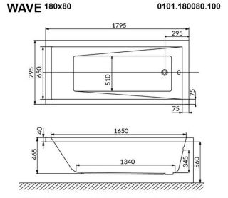 Гидромассажная ванна Whitecross Wave 0101.180080.100.RELAX.BR 180x80см Relax бронза