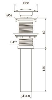 Донный клапан для раковины Point PN000Z1 без перелива хром