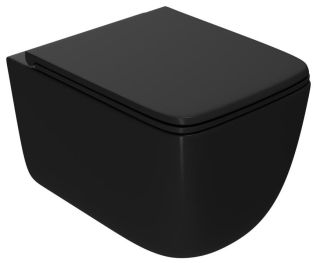 Подвесной унитаз Point Меркурий PN41831BM безободковый чёрный матовый