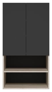 Подвесной шкаф над стиральной машиной Misty Поло 60см антрацит/дуб Галифакс белый