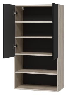 Подвесной шкаф над стиральной машиной Misty Поло 60см антрацит/дуб Галифакс белый