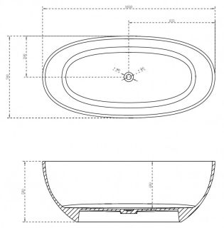 Прозрачная ванна ABBER Kristall AT9701Opal из полиэфирной смолы 165x78см коричневый