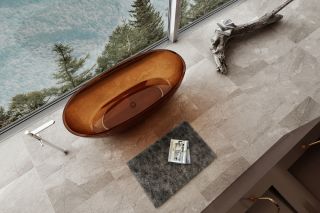 Прозрачная ванна ABBER Kristall AT9701Opal из полиэфирной смолы 165x78см коричневый