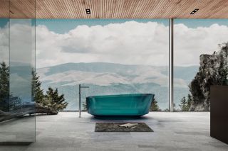 Прозрачная ванна ABBER Kristall AT9706Aquamarin из полиэфирной смолы 170x80см бирюзовый