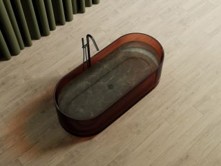 Прозрачная ванна ABBER Kristall AT9708Opal из полиэфирной смолы 170x75см коричневый