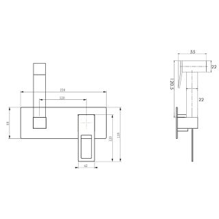 Гигиенический душ со смесителем Boheme Q 147-BВ чёрный