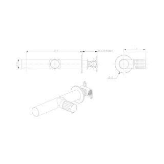 Смеситель для раковины встраиваемый Bronze de Luxe LIBERTY 301GG, графит