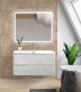 Тумба под раковину BelBagno подвесная 80x50см Cemento Verona Grigio ALBANO-800-2C-SO-CVG
