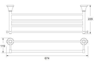 Полка для полотенец Rose RG1908H 67см чёрный