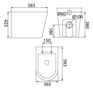Приставной унитаз IDDIS Calipso Rimless CALRDSEi26 безободковый белый