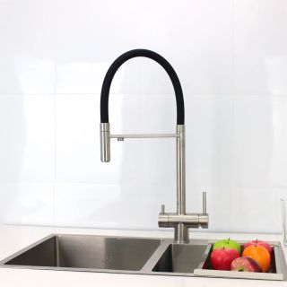 Смеситель для кухни с гибким изливом и подключением фильтра Maretti Calabria S CAS31RGF19, сатин