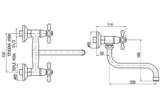 Смеситель для кухни Rav Slezak Morava Retro MK301.5/21BC белый хром
