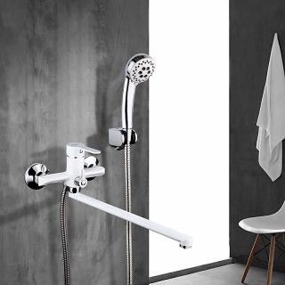 Смеситель для ванны и душа Frap F2241 хром белый