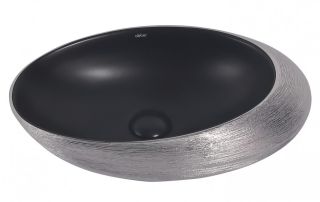 Раковина ABBER Bequem AC2107BS 49см чёрный матовый с серебром