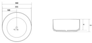 Раковина ABBER Bequem AC2108 36см белый