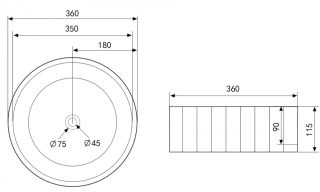 Раковина ABBER Bequem AC2111 36см белый
