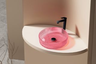 Раковина стеклянная ABBER Glas AK2301R 40см рубин