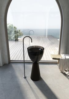 Напольная раковина ABBER Kristall AT2703Onyx-Black 45см чёрный/чёрный матовый