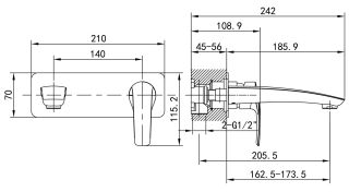 Встраиваемый смеситель для раковины IDDIS Ray хром RAYSB00i65
