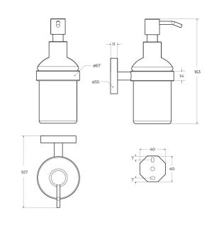 Дозатор для жидкого мыла Cezares Relax SOIS-V-GM настенный, вороненая сталь