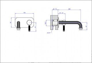 Встраиваемый смеситель для раковины однорычажный Cezares APHRODITE-BLSM2-03/24-Bi