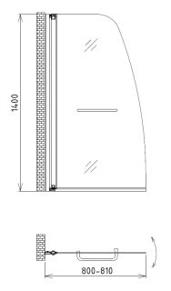 Шторка на ванну GEMY S03200 80x140