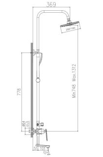Душевая стойка Haiba HB24548-8 белый