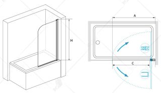 Шторка на ванну RGW Screens SC-109 60см хром 411110906-11