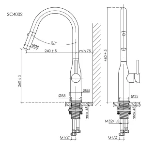 Смеситель для кухни Sancos Grand SC4002BG брашированное золото