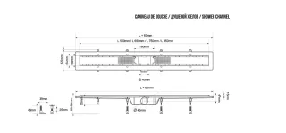 Душевой лоток Milleau MULTI M550MS 55 см сталь