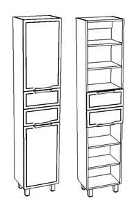Пенал Corozo Монро Z2 30см белый SD-00000712